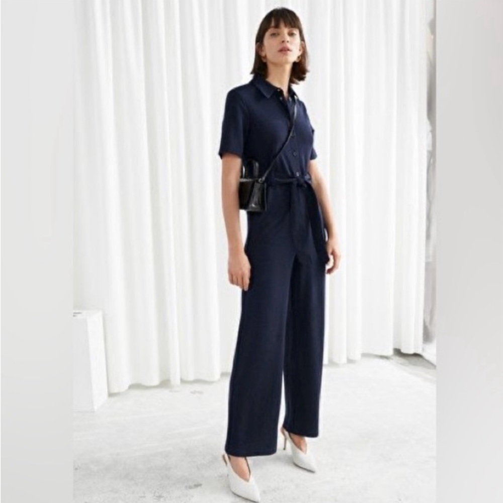 & Other Stories Navy Jumpsuit